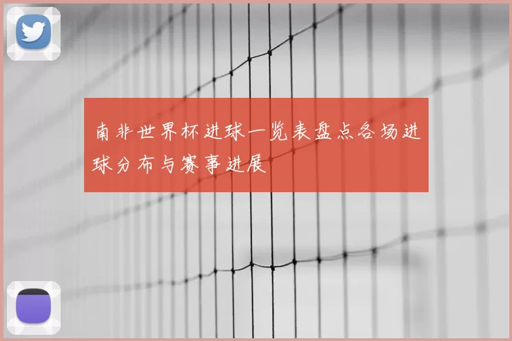 南非世界杯进球一览表盘点各场进球分布与赛事进展